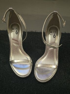 Mix No. 6 Metallic Gold Ankle-Strap Heels